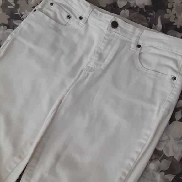 Super Fitting! Earl 5 pocket Jeans - white cotton -size 8 - Picture 7 of 8